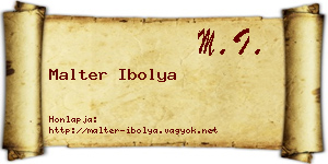 Malter Ibolya névjegykártya